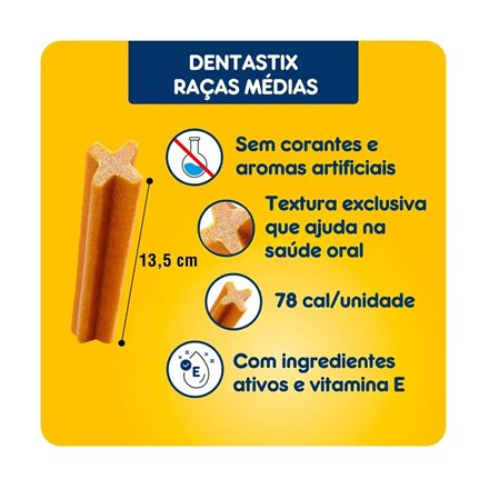 Petisco Dentastix Pedigree Cães Raças Médias - 180g