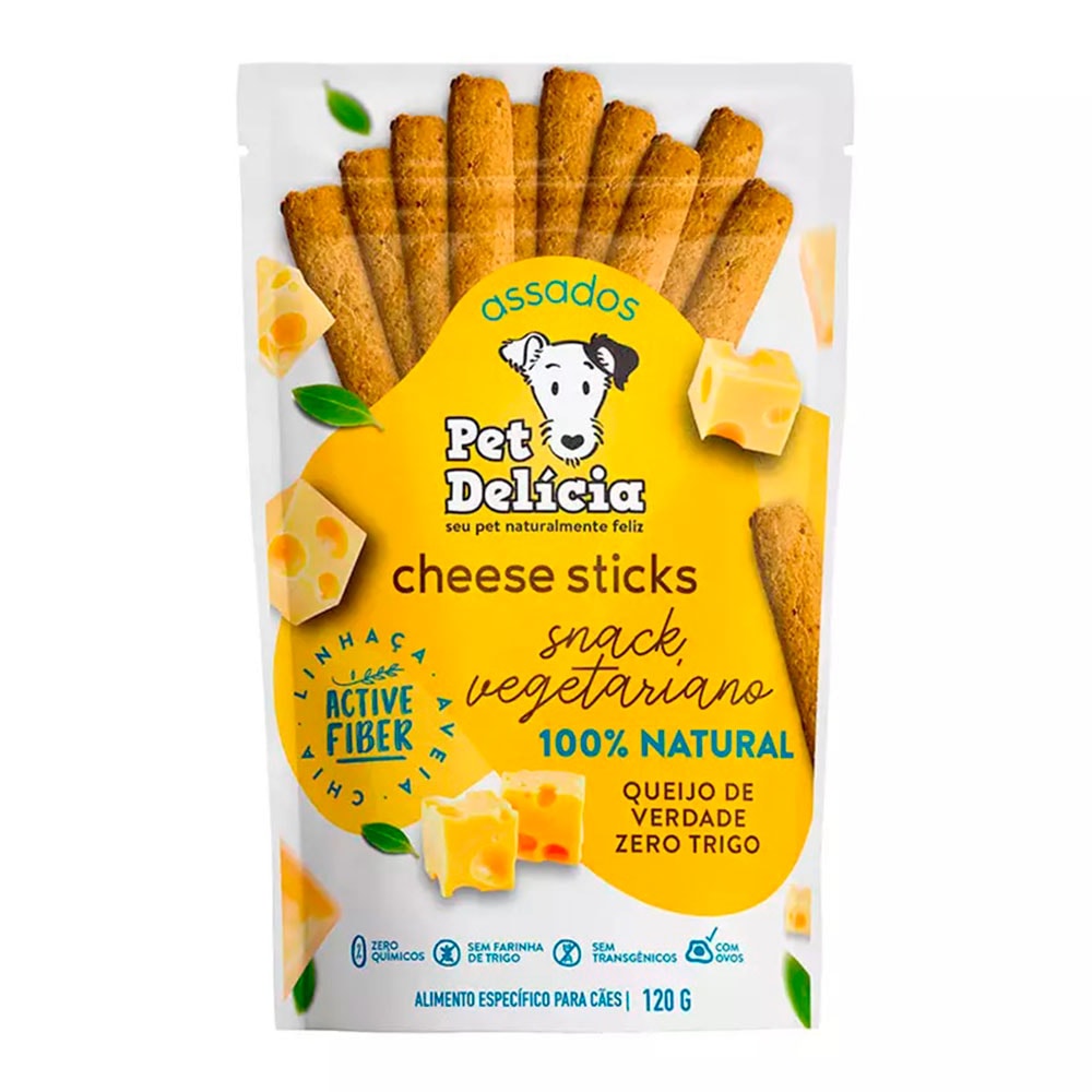 Petisco Pet Delícia Cães Cheese Sticks - 120g