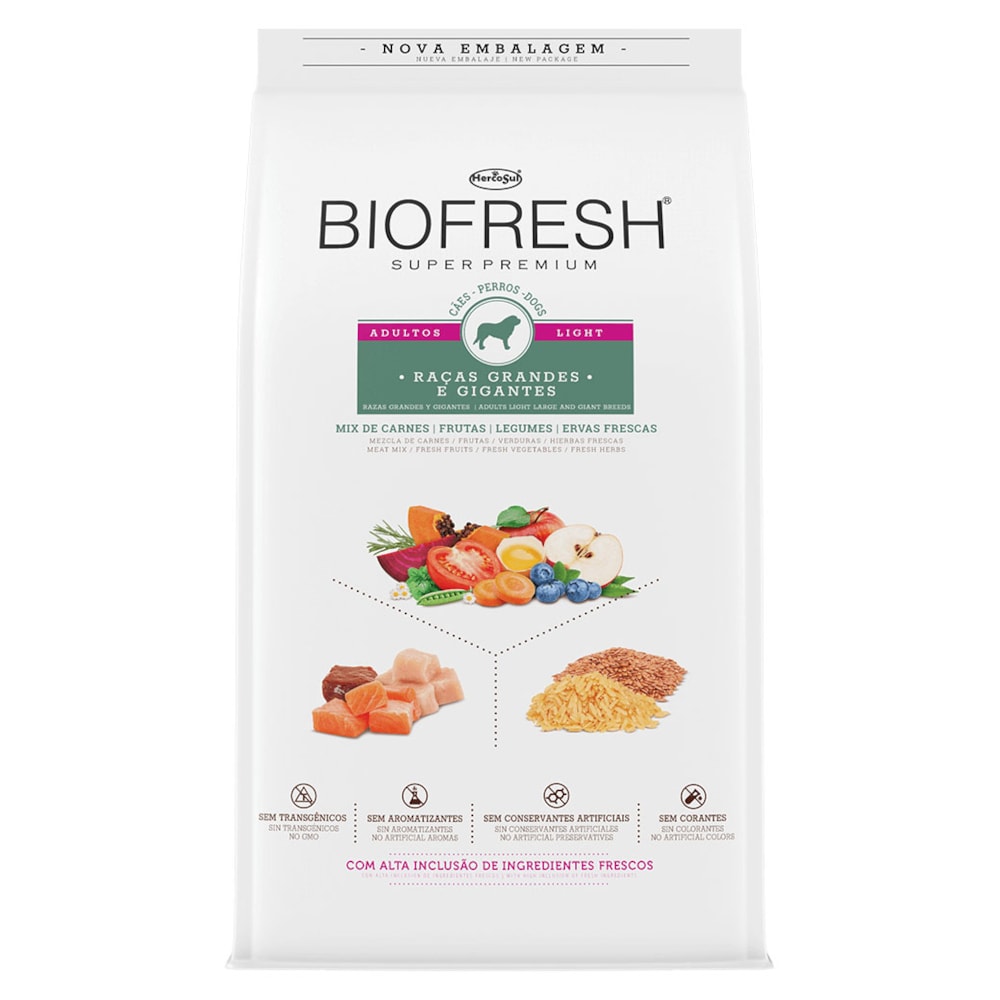 Ração Biofresh Cães Light Raças Grandes e Gigantes 3Kg