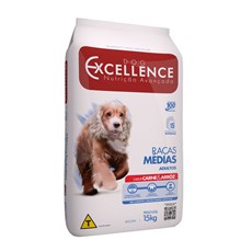 Ração Dog Excellence Adulto Raças Médias Carne e Arroz - 15kg