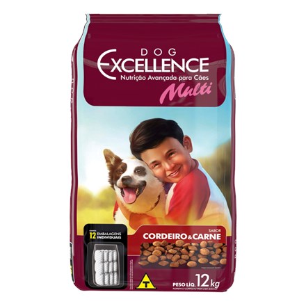 Ração Dog Excellence Multi Cordeiro e Carne - 12kg