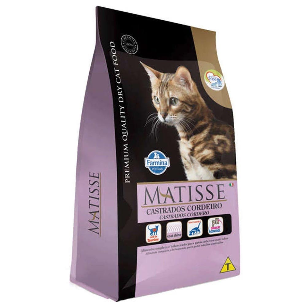 Ração Farmina Matisse Gatos Adultos Castrados Cordeiro - 7,5Kg