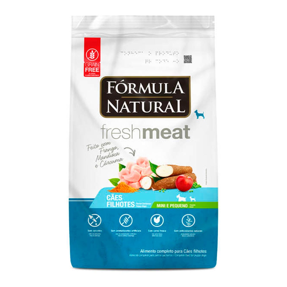 Ração Fórmula Natural Cães Fresh Meat Filhotes Raças Mini e Pequenas -