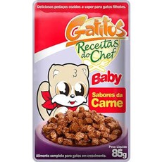 Ração Gatos Úmida Gatitus Baby Sabores da Carne - 85g