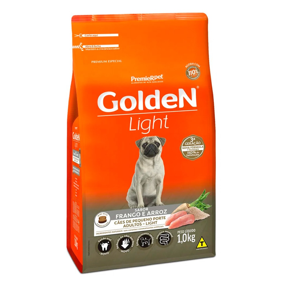 Ração Golden Fórmula Cães Adultos Light Mini Bits Frango e Arroz - 1kg