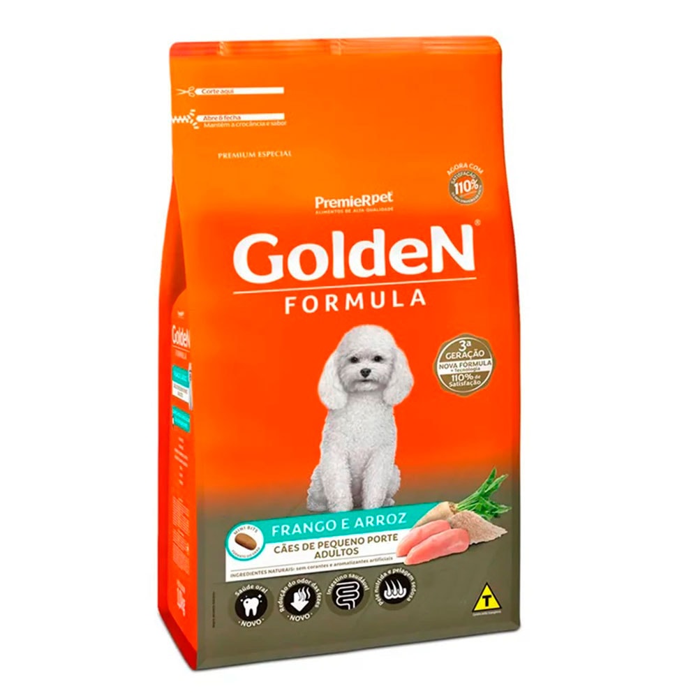 Ração Golden Fórmula Cães Adultos Mini Bits Frango e Arroz - 3kg