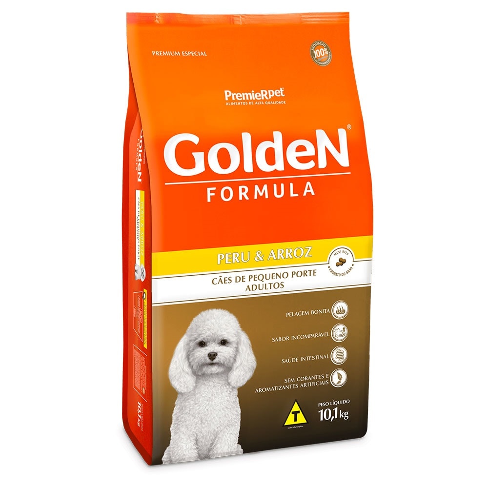 Ração Golden Fórmula Cães Adultos Mini Bits Peru e Arroz - 3kg