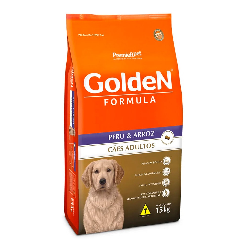 Ração Golden Fórmula Cães Adultos Peru e Arroz - 15kg