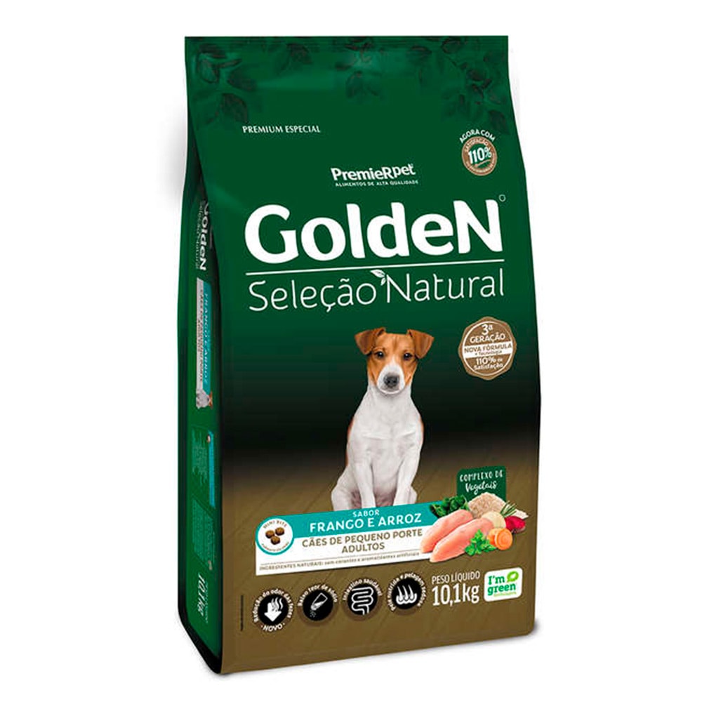 Ração Golden Seleção Natural Cães Adultos Mini Bits Frango E Arroz - 1