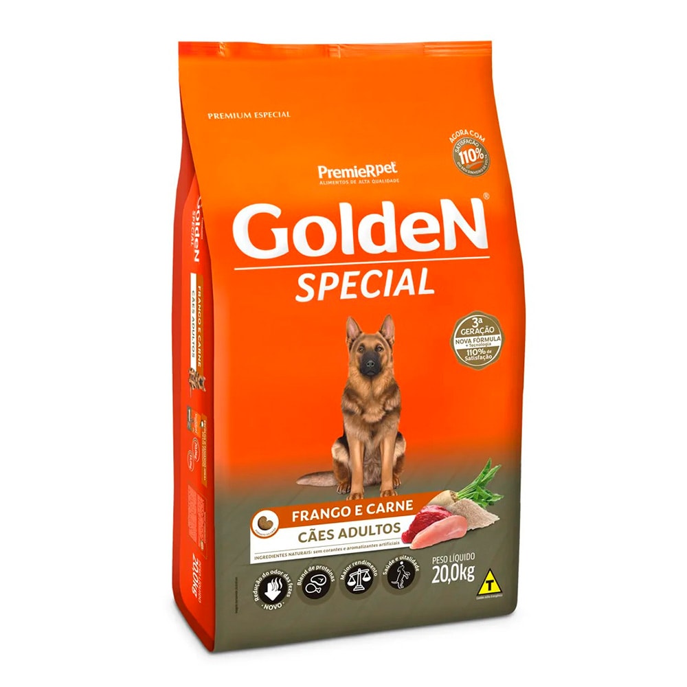 Ração Golden Special Cães Adultos Frango e Carne - 20kg
