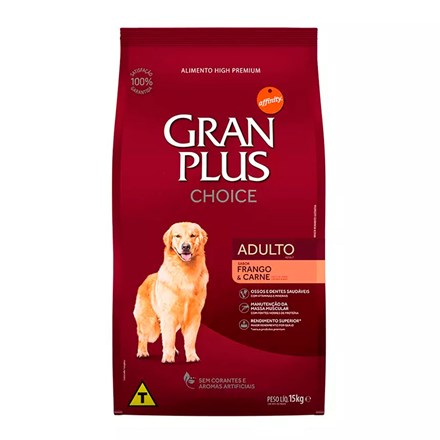 Ração Gran Plus Cães Choice Adultos Frango e Carne - 15kg