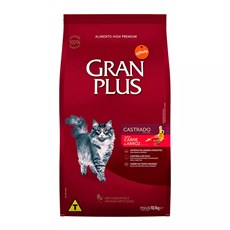 Ração Gran Plus Gatos Castrados Carne e Arroz - 10,1Kg
