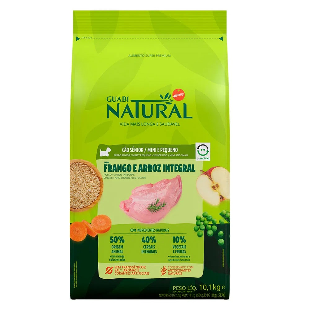 Ração Guabi Natural Cães Sênior Raças Mini E Pequenas Frango e Arroz –