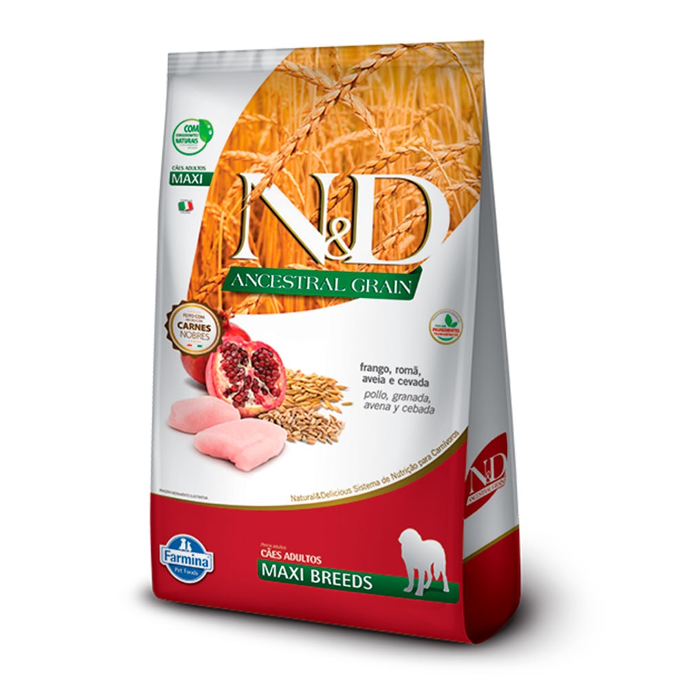 Ração N&D Ancestral Cães Adultos R. Grandes Frango 10,1Kg