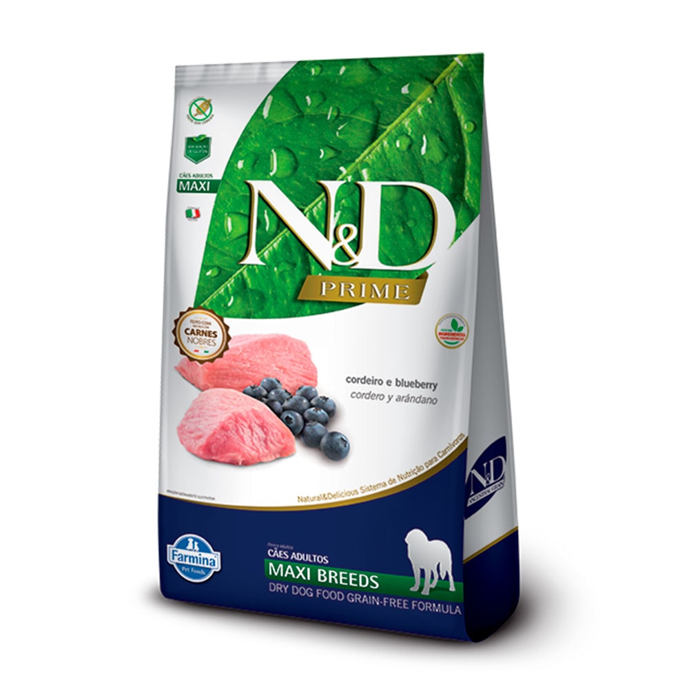 Ração N&D Prime Cães Adultos Raças Grandes Cordeiro 10,1kg