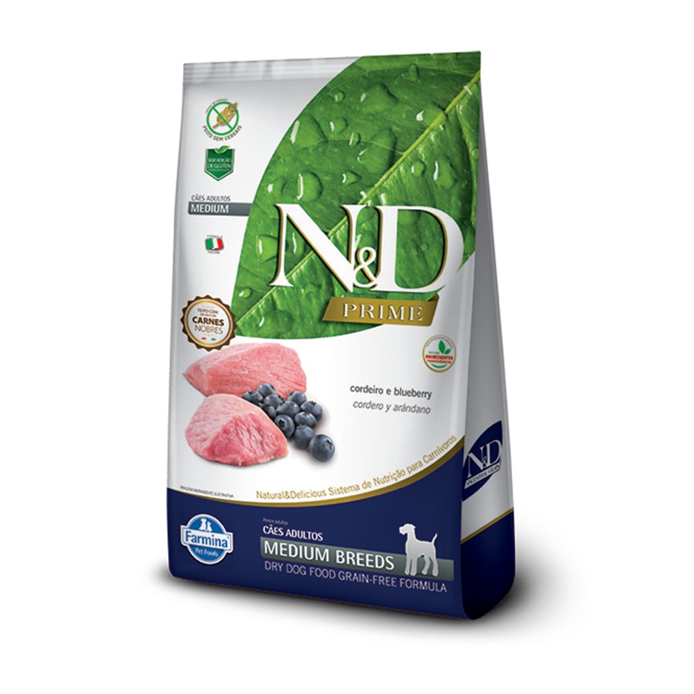 Ração N&D Prime Cães Adultos Raças Médias Cordeiro - 2,5kg