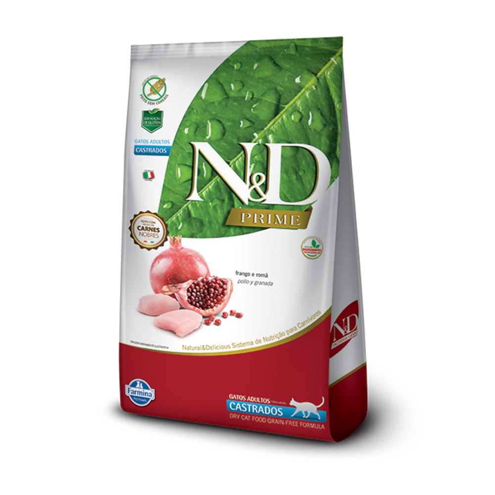 Ração N&D Prime Gatos Adultos Castrados Frango - 1,5kg