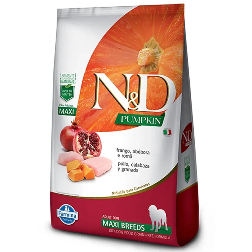 Ração N&D Pumpkin Cães Adultos Frango Raças Grandes - 10,1Kg