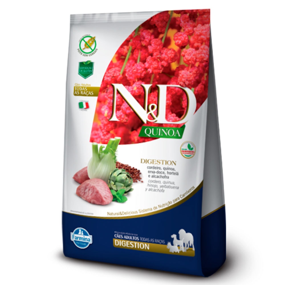 Ração N&D Quinoa Cães Adultos Digestion Cordeiro 800g