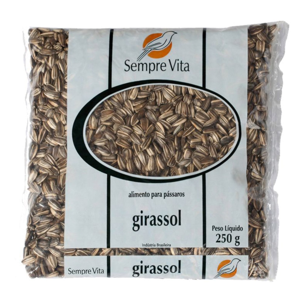 Ração Para Pássaros Sempre Vita Girassol Comum - 250g