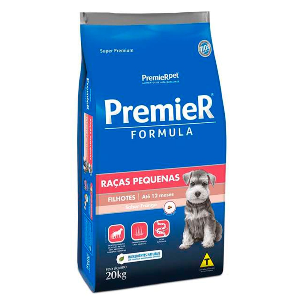 Ração Premier Fórmula Cães Filhotes Raças Pequenas Frango - 20Kg