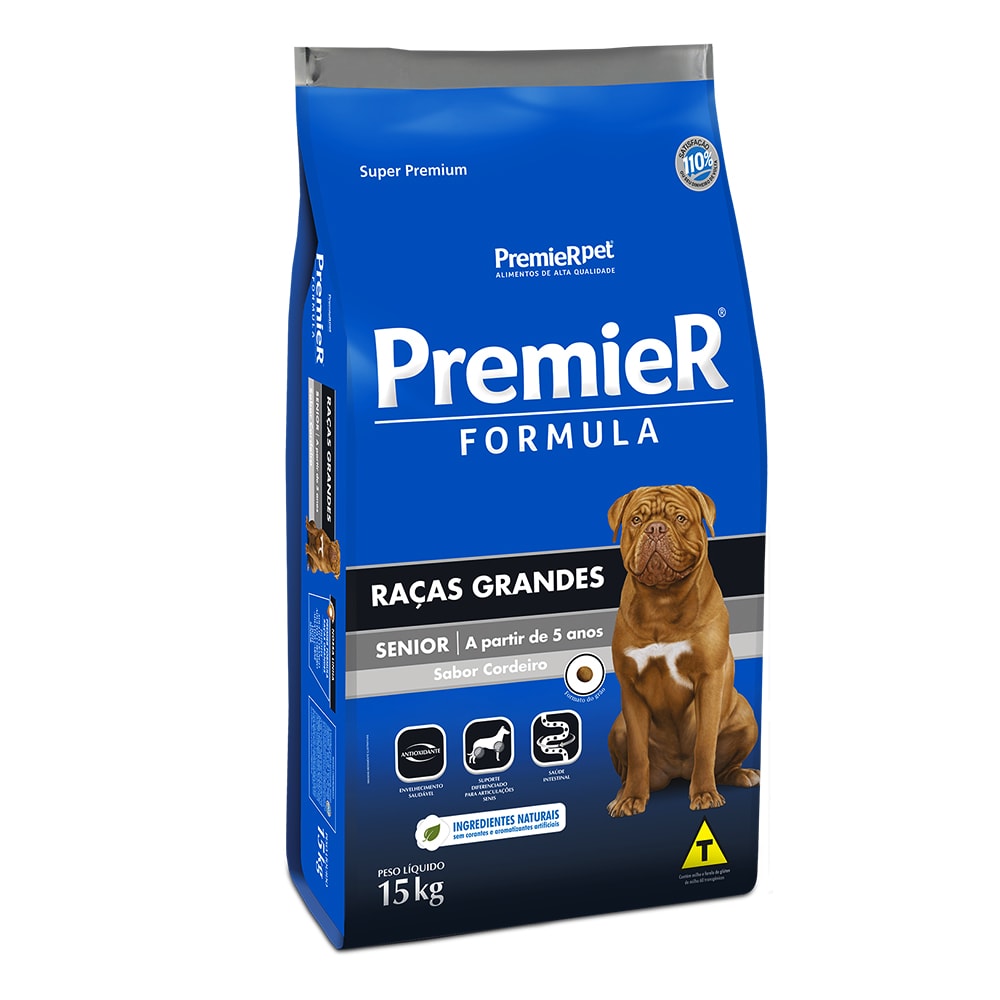 Ração Premier Fórmula Cães Sênior Raças Grandes Cordeiro - 15Kg