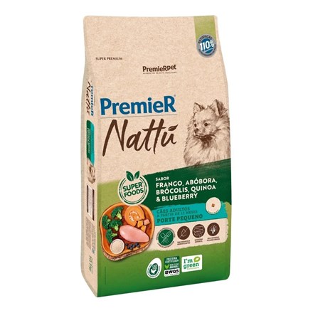 Ração Premier Nattu Cães Adultos Pequeno Porte Abóbora – 10,1kg