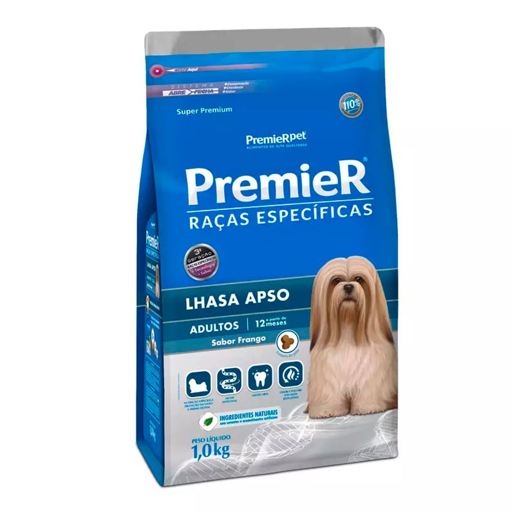 Ração Premier Raças Específicas Lhasa Apso Cães Adultos Frango - 1Kg