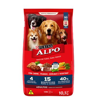 Ração Seca Alpo Cães Receitas Caseiras Carne Vegetais - 10,1Kg
