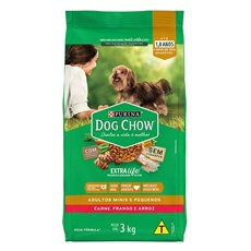 Ração Seca Dog Chow Cães Adultos Extra Life Raças Pequenas - 3kg