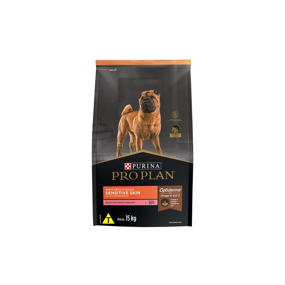Ração Seca Pro Plan Sensitive Skin Cães Adultos Salmão - 15kg