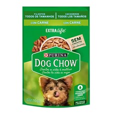 Ração Úmida Dog Chow Sachê Filhotes Carne -100g