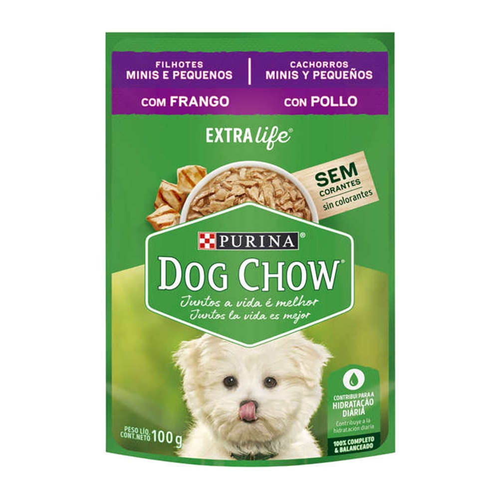 Ração Úmida Dog Chow Sachê Filhotes Frango - 100g