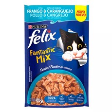 Ração Úmida Gatos Felix Fantastic Mix Frango e Caranguejo Sachê - 85g