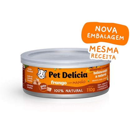 Ração Úmida Pet Delícia Gatos Frango com Mamão - 110g