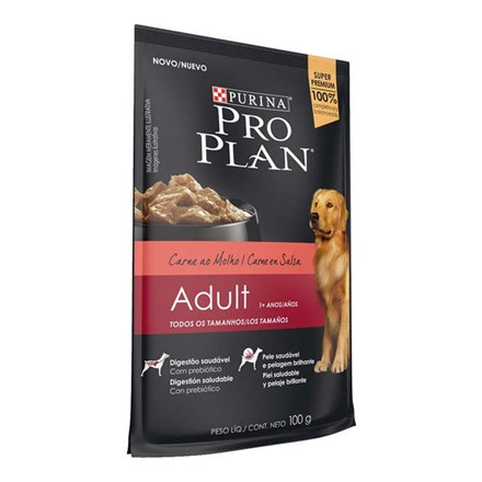 Ração Úmida Pro Plan Cães Adultos Carne Ao Molho - 100g