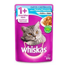 Ração Úmida Whiskas Sachê Gatos Castrados Peixe - 85g