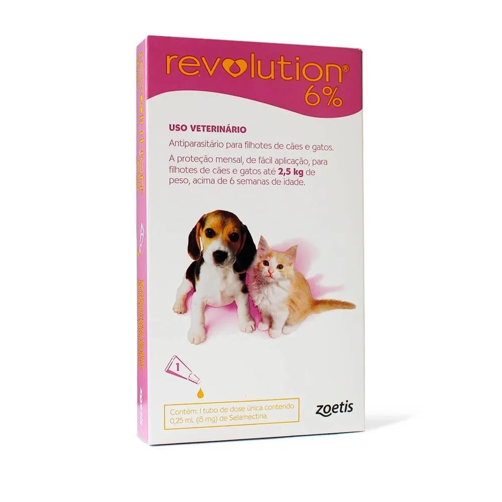 Revolution 6% Filhotes Cães e Gatos Até 2,5Kg C/ 1 Pipeta: Zoetis