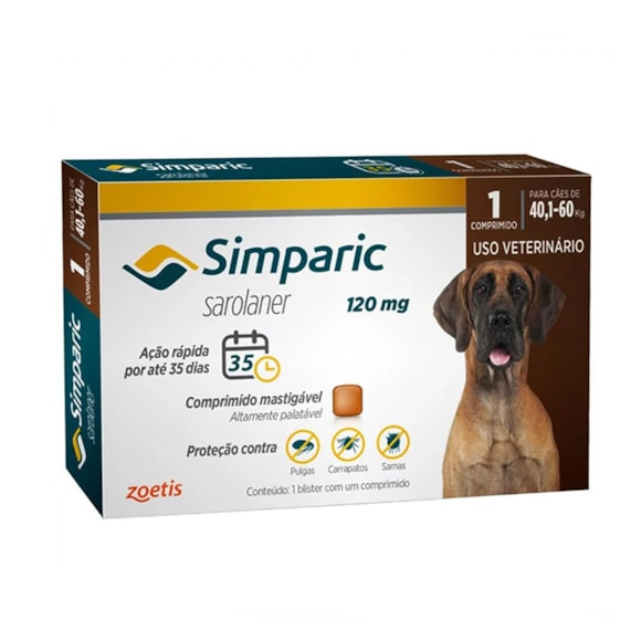 Simparic Antipulgas E Carrapatos Caes 40 1 A 60kg Tudo De Bicho Pet Shop