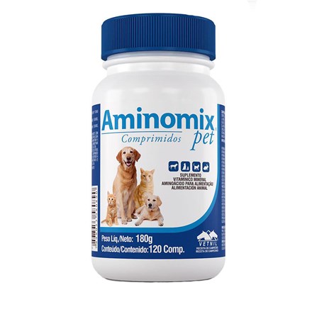 Suplemento Aminomix Pet Caes E Gatos C/120 Comprimidos