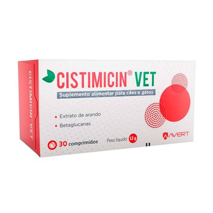 Suplemento Cistimicin Vet Cães e Gatos Avert C/30 Comprimidos
