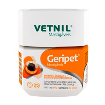 Suplemento Geripet Mastigáveis Vetnil C/30 Comprimidos