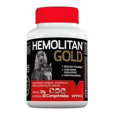 Suplemento Hemolitan Gold Vetnil C/30 Comprimidos