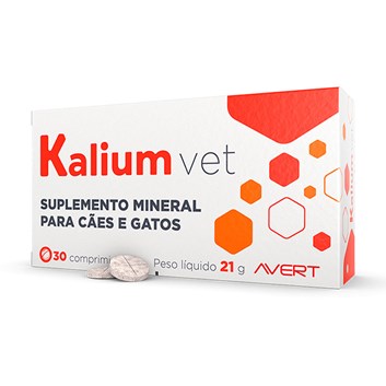 Suplemento Kalium Vet Para Cães e Gatos Avert C/30 Comprimidos