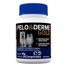 Suplemento Pelo & Derme Gold Vetnil C/30 Comprimidos