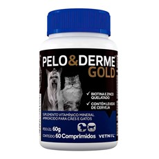 Suplemento Pelo & Derme Gold Vetnil C/60 Comprimidos