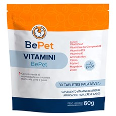 Suplemento Vitaminico Vitamini Caes e Gatos Bepet - 60g