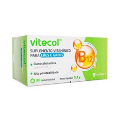 Suplemento Vitamínico Vitecol Cães e Gatos Avert C/30 Comprimidos