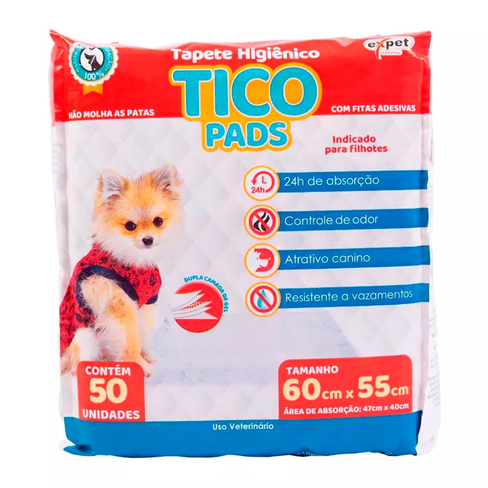 Tapete Higiênico Expet Tico Pads C/50 Unidades