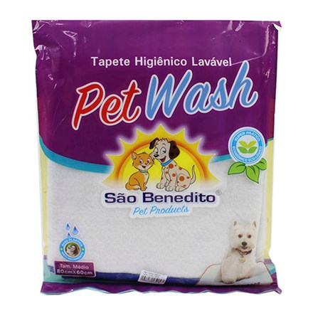 Tapete Higiênico Lavável Médio Pet Wash São Benedito Pet Azul